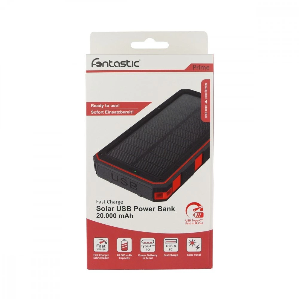 Solar Power Bank Xora20 20.000mAh schwarz