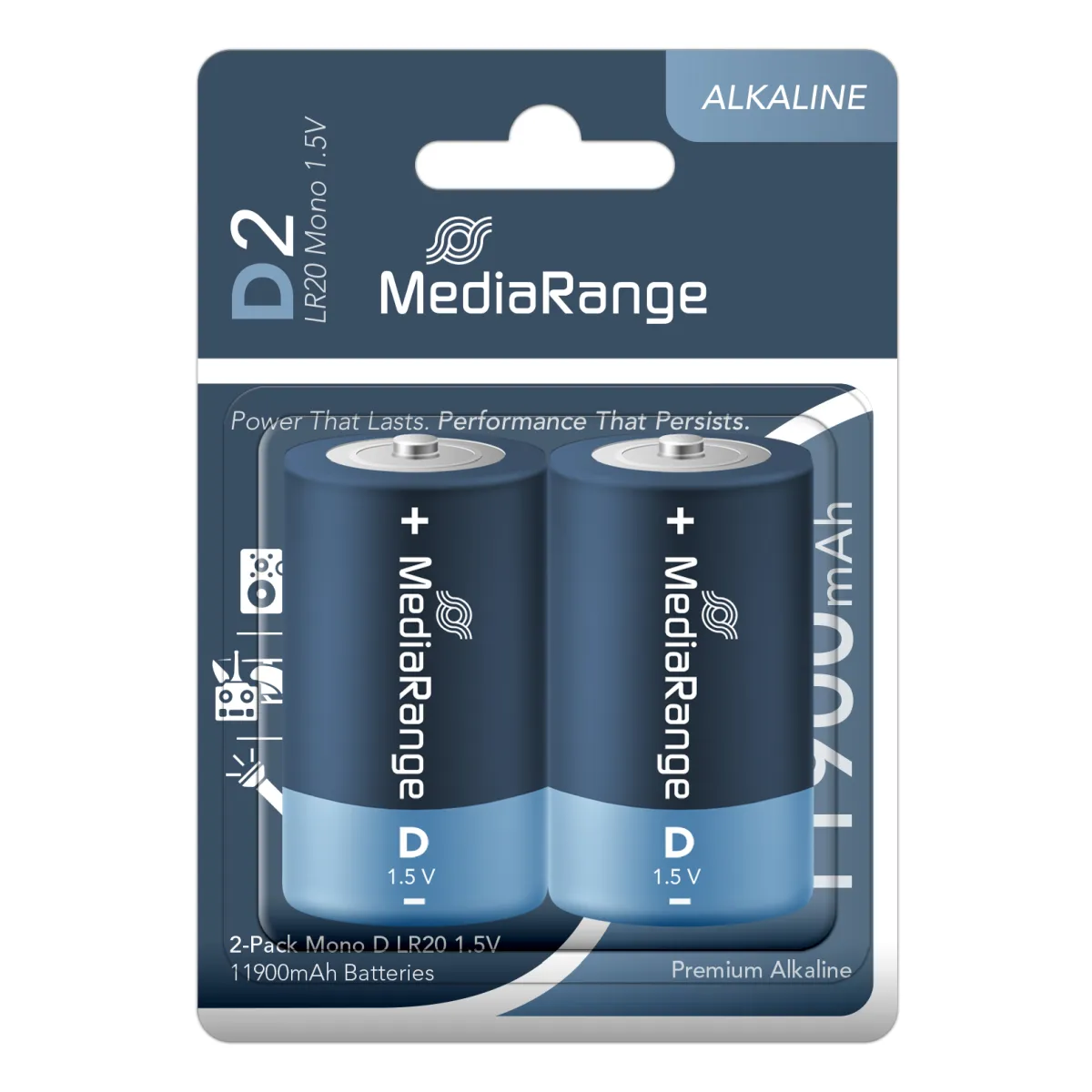 MediaRange Batterien Mono D | LR20 1.5V 2 Stück