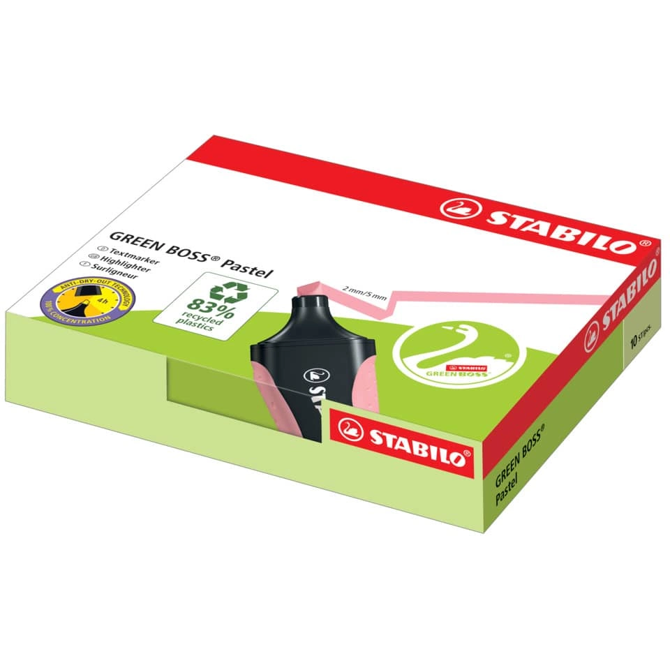 STABILO® Umweltfreundlicher Textmarker - GREEN BOSS Pastel - Einzelstift - zartes Türkis