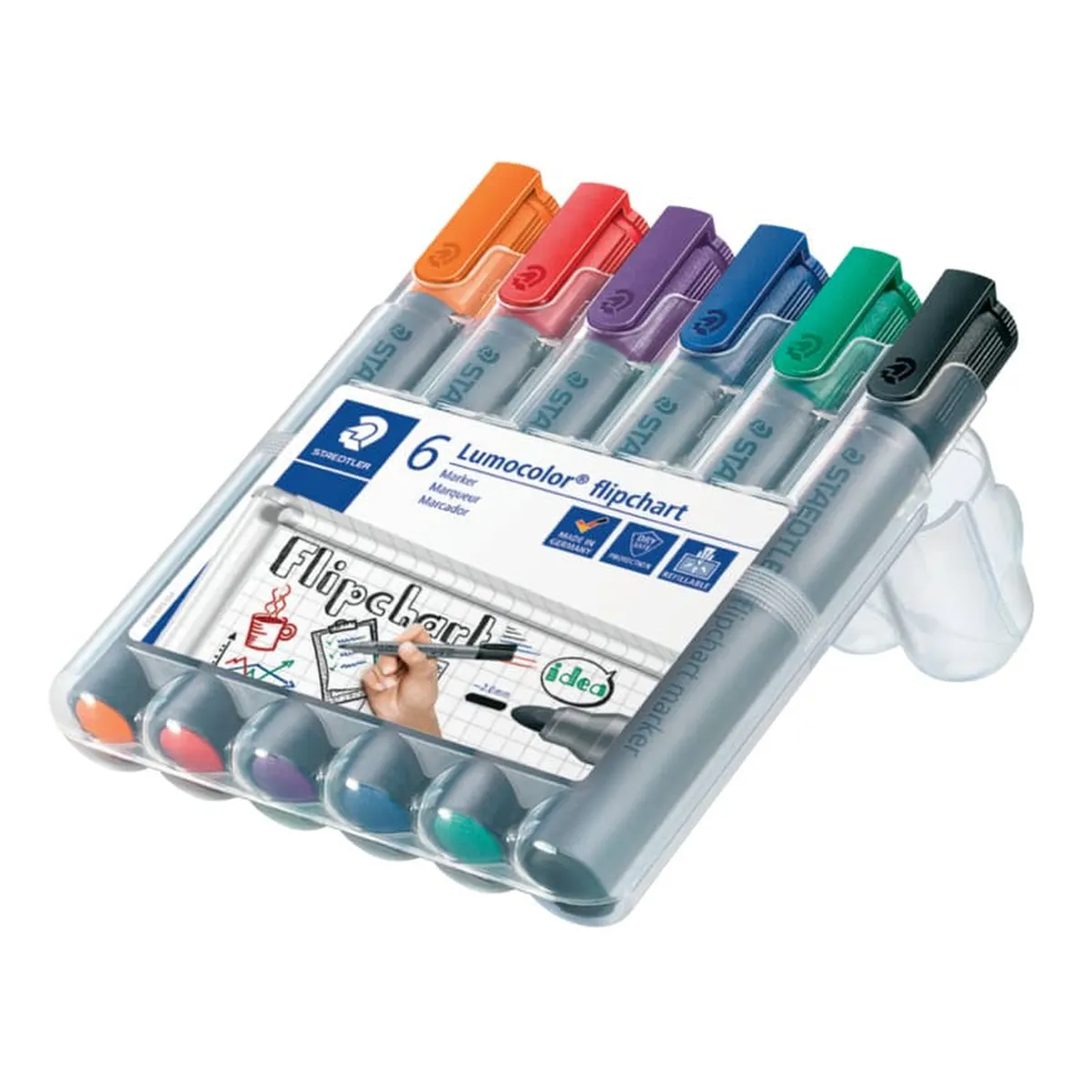 Staedtler Lumocolor® 356 flipchart marker - Rundspitze, 6 Farben sortiert