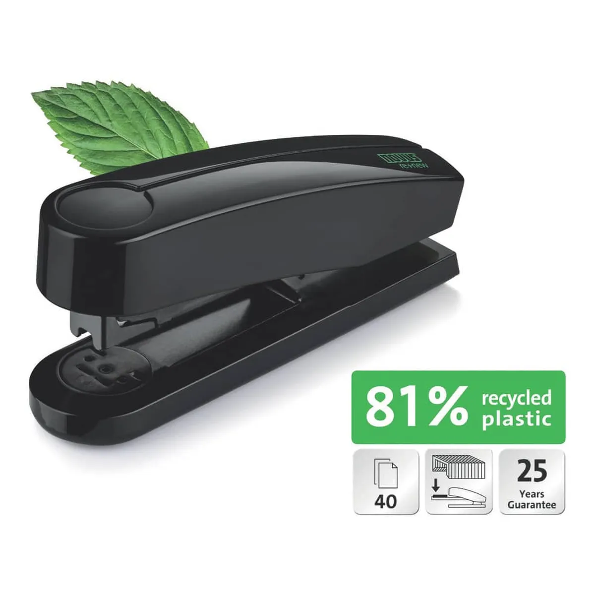 Novus Heftgerät B4 re+new - 40 Blatt, schwarz, inkl. 200 Klammern