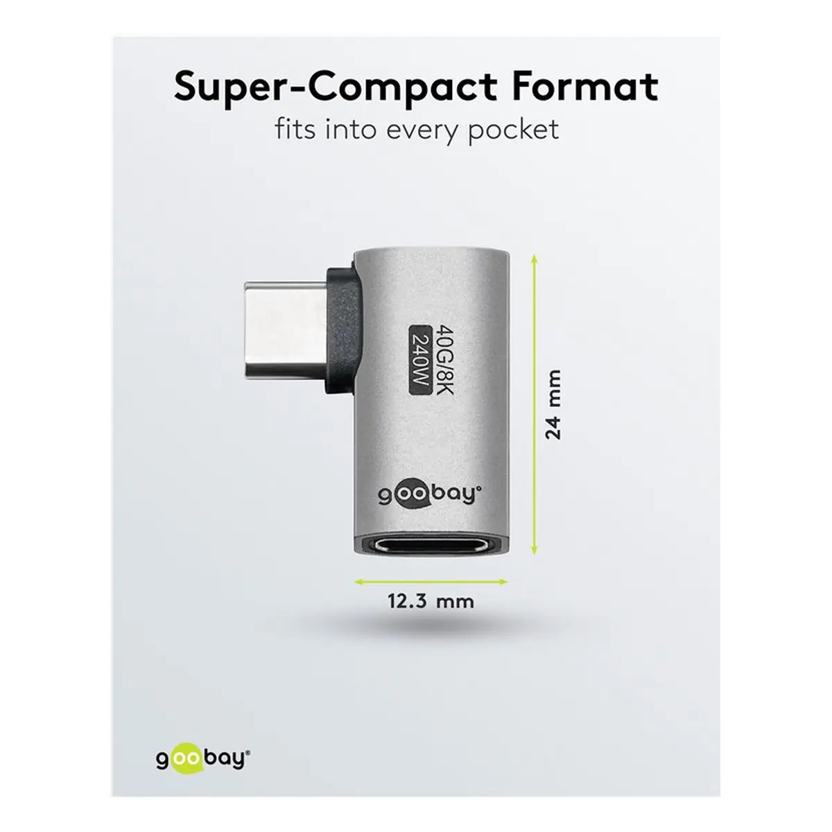 Goobay USB-C™-Adapter horizontal 90°, USB4™