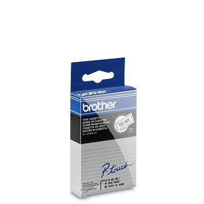 Brother Schriftband 12 mm TC-101 schwarz auf transparent 7,7 m