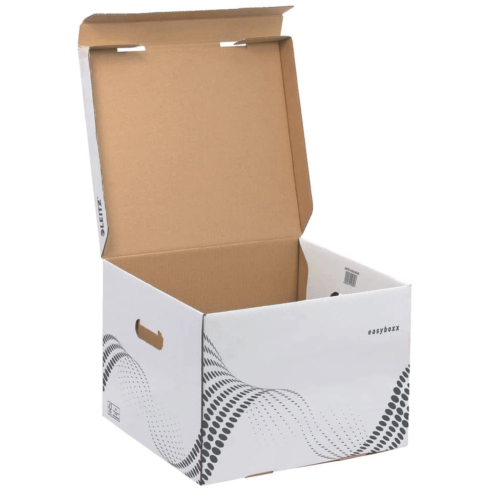 LEITZ Archiv Container easyboxx M - Wellpappe (RC), Tragkraft 15 kg, weiß