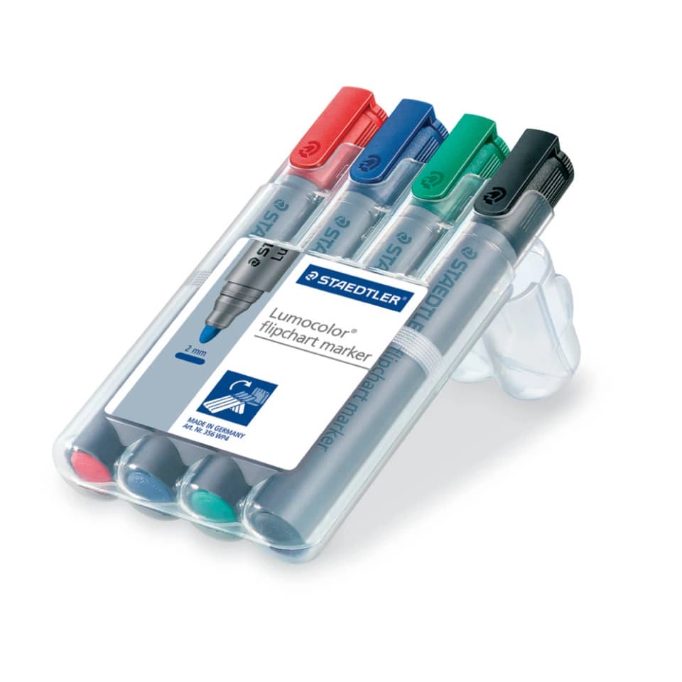 Staedtler Lumocolor® 356 flipchart marker - Rundspitze, 4 Farben sortiert