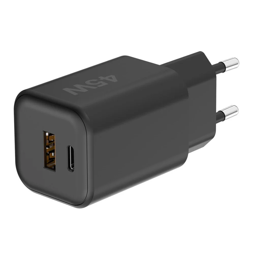 Fontastic Netzteil MINI GaNto 45W Type-C PD + USB-A FC schwarz