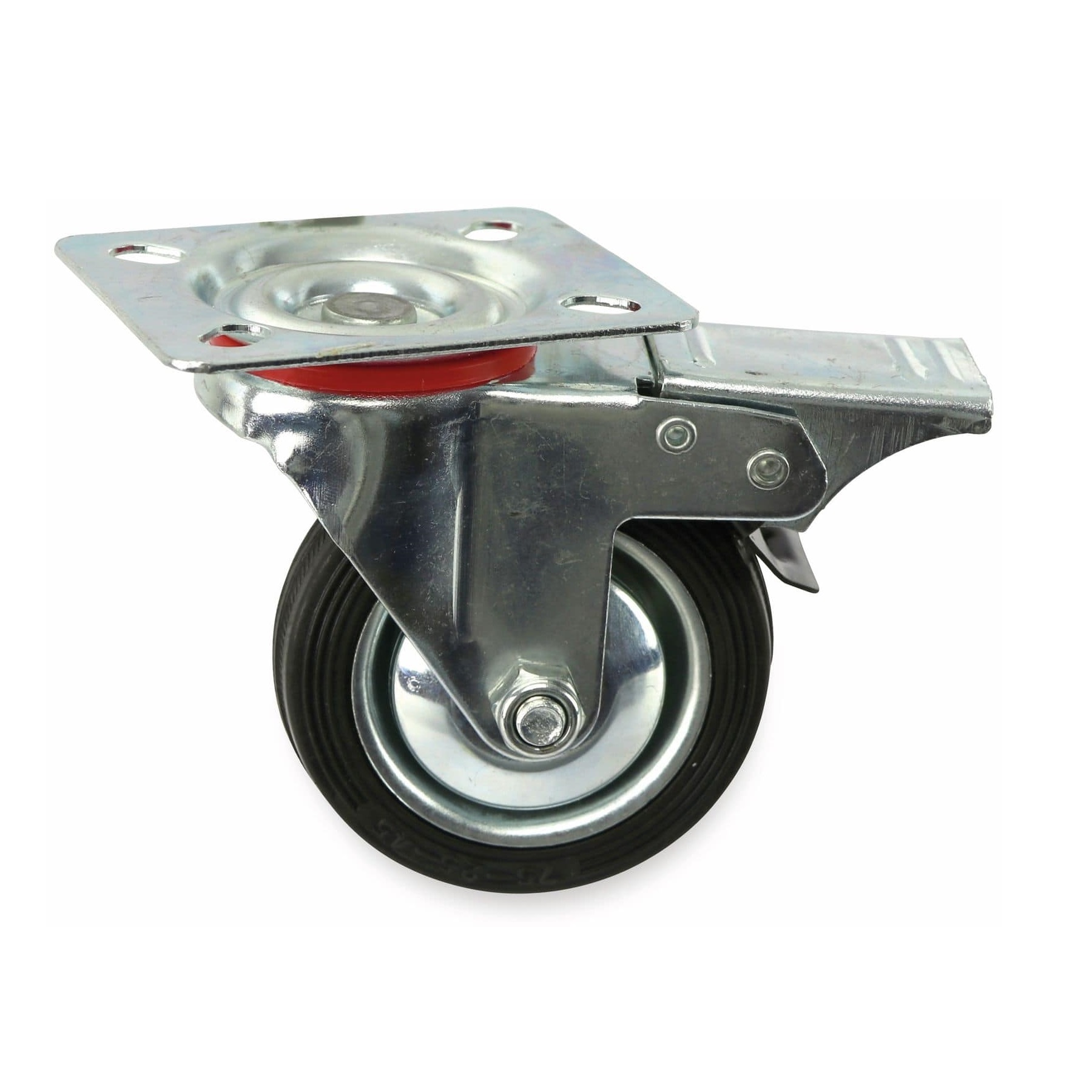 Masterproof Kugelgelagerte Vollgummi Lenkrolle mit Bremse 75mm
