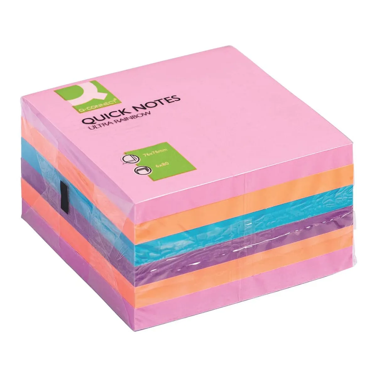 Q-Connect Haftnotizen Quick Notes - Ultrafarben, 76 x 76 mm