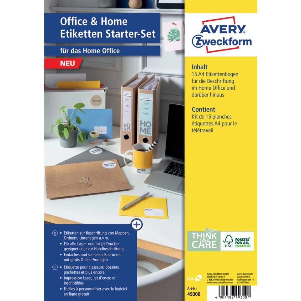 49300 Home Office Etiketten Starter-Set - 189 Etiketten, sortiert