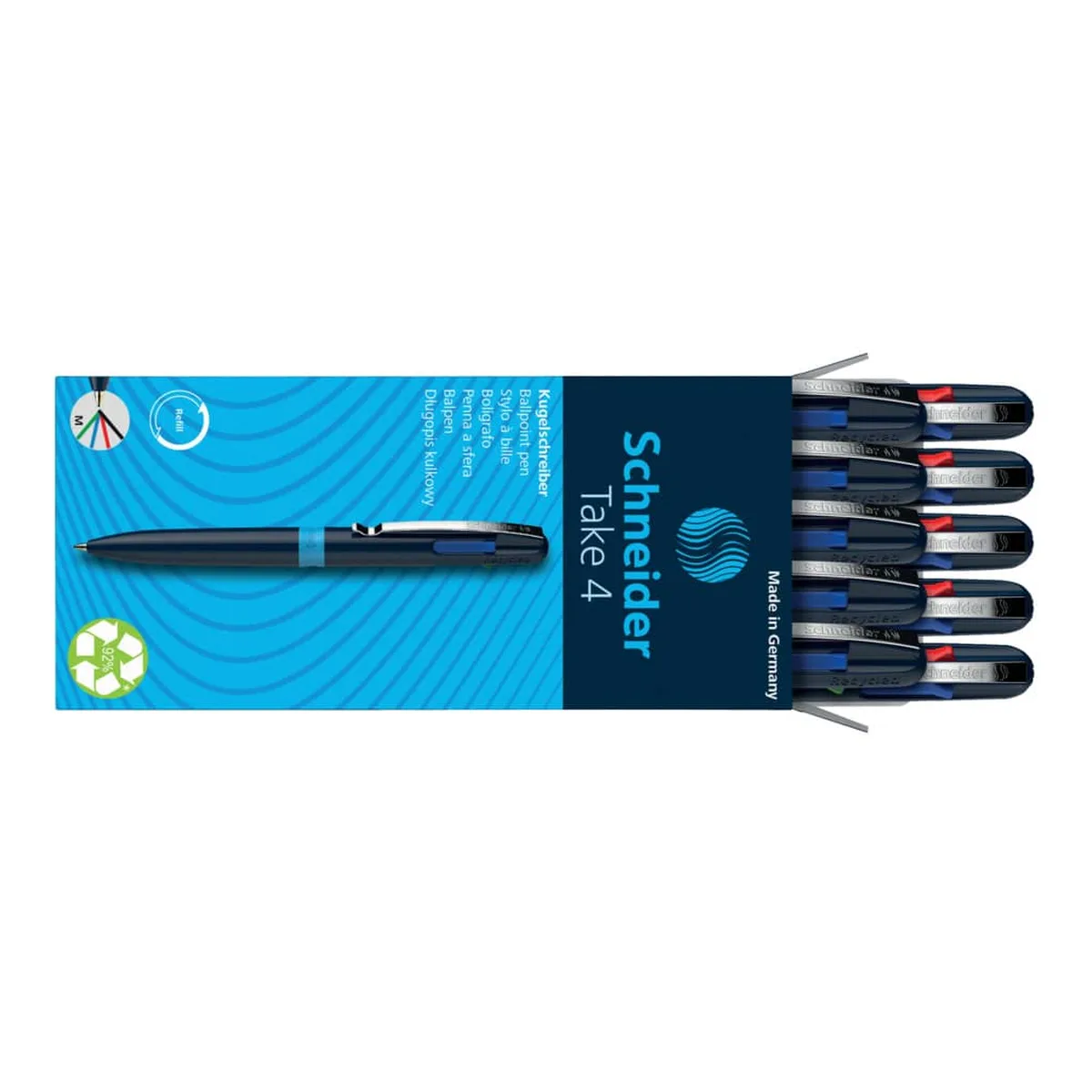 Schneider Vierfarbkugelschreiber Take 4 - dokumentenecht, M, blau