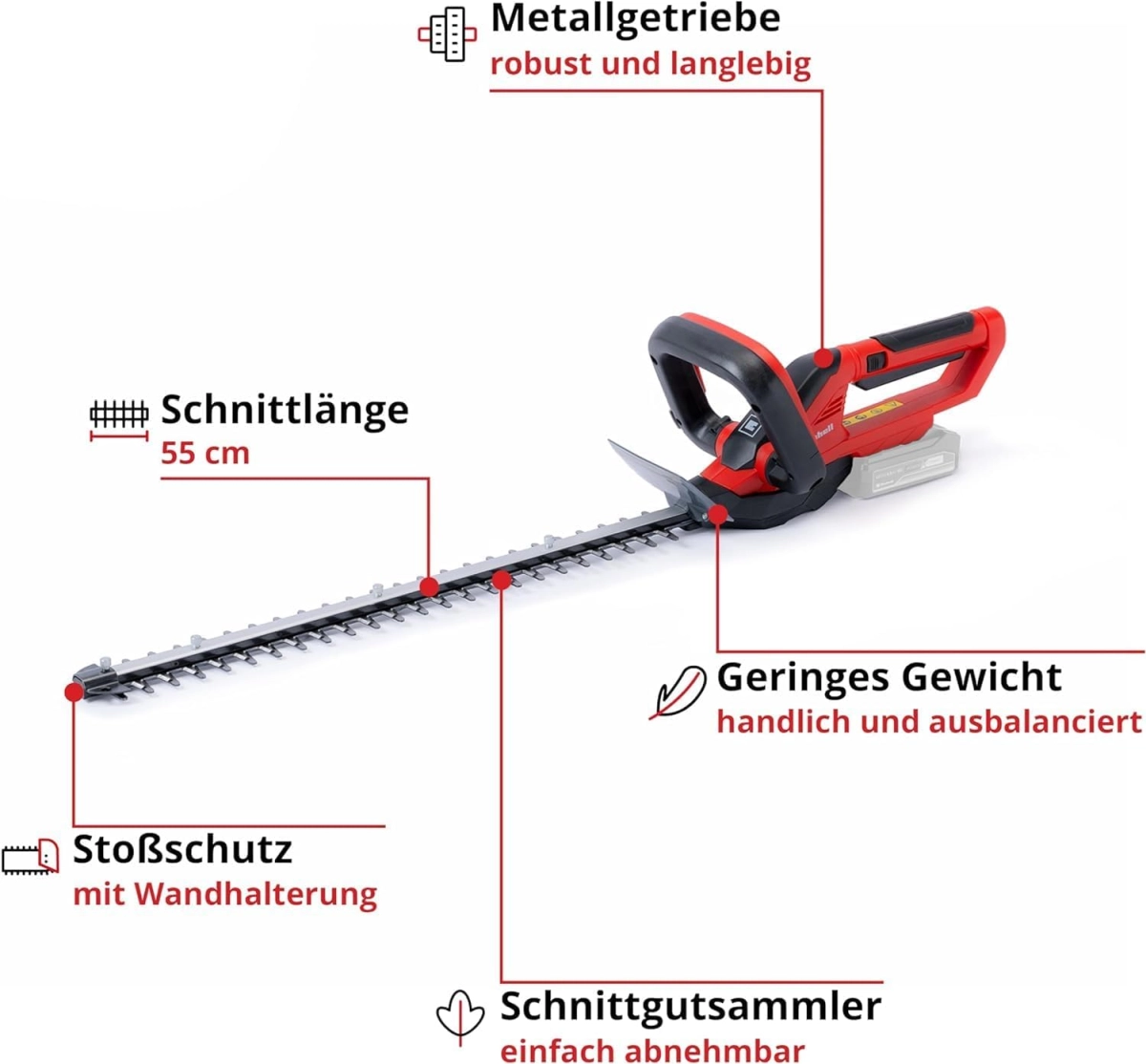 Einhell Akku-Heckenschere GC-CH 1855/1 Li-Solo