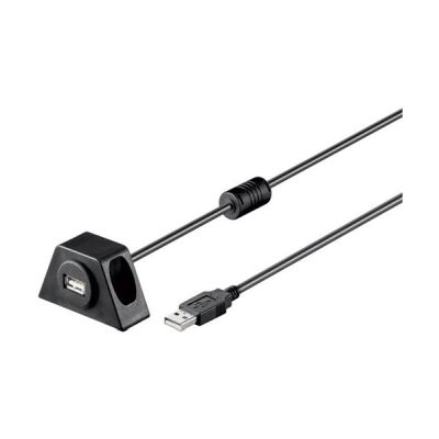 Goobay USB 2.0 Hi-Speed Verlängerungskabel mit Montagehalterung, Schwarz