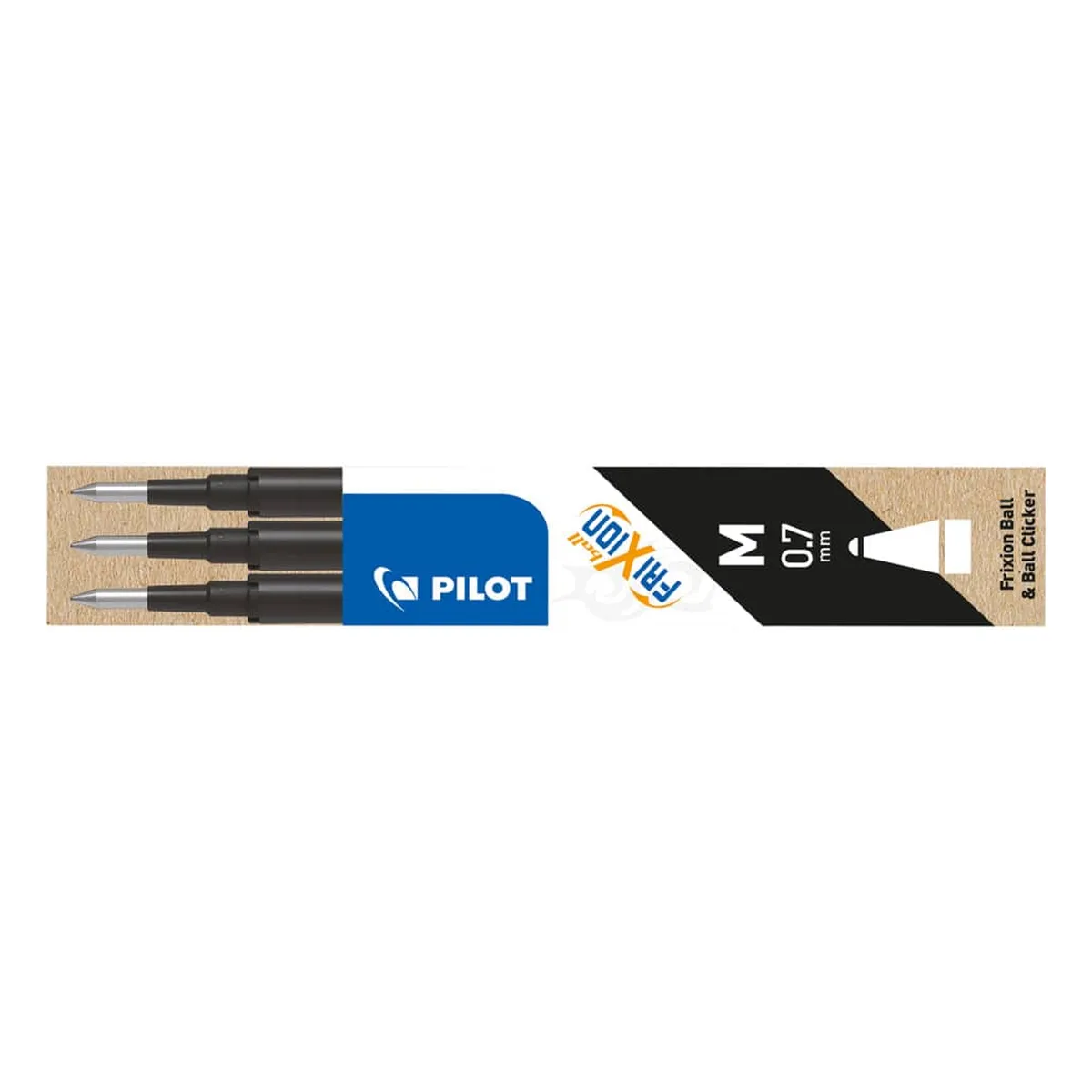 PILOT Tintenrollermine FriXion BLS-FR7 - 0,4 mm, schwarz, 3er Pack