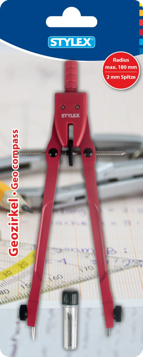 Stylex Zirkel ,Geozirkel aus Metall, mit Minendose