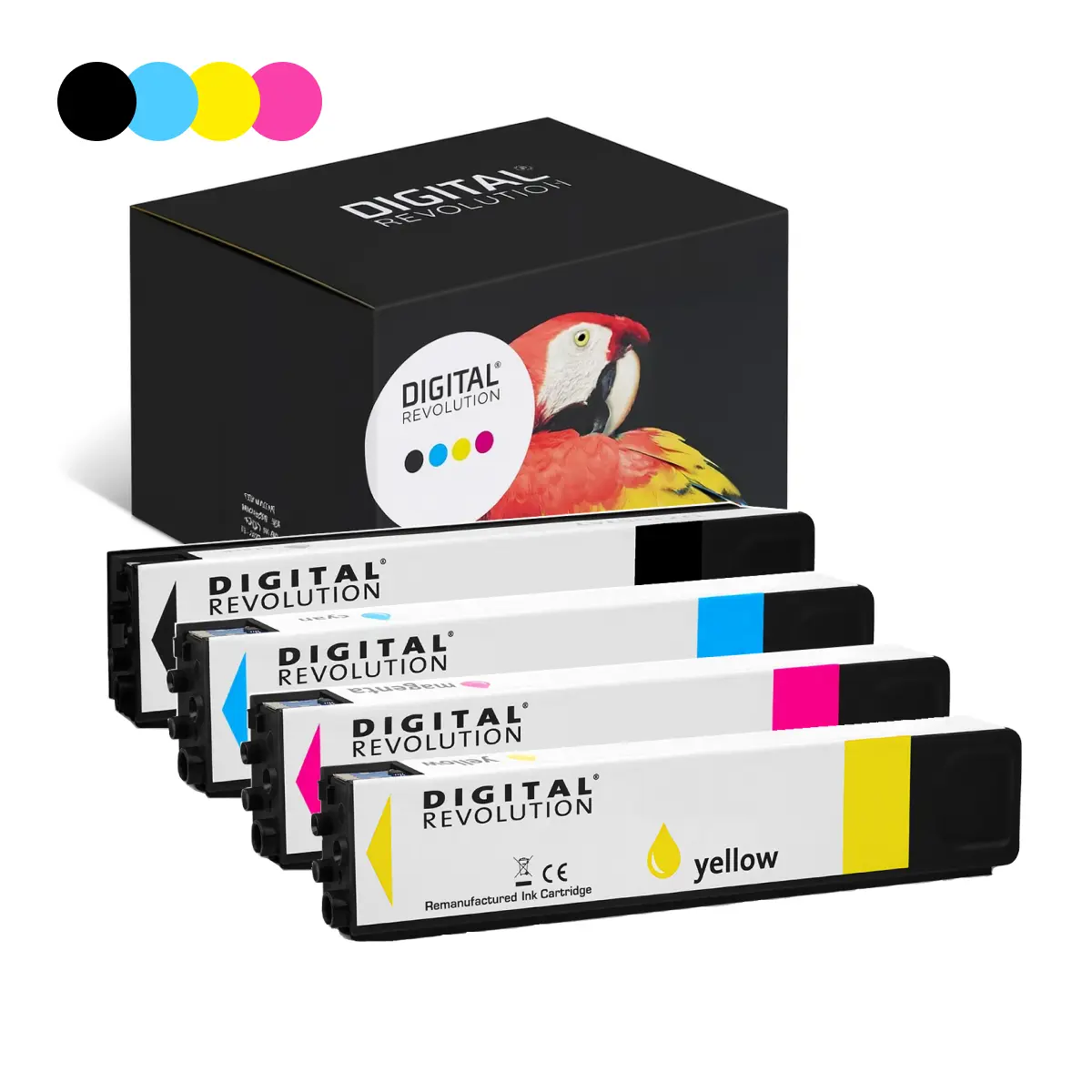 HP 973X - alternative Patrone MultiPack 'schwarz cyan magenta gelb' 570 ml | 31.000 Seiten - Digital Revolution