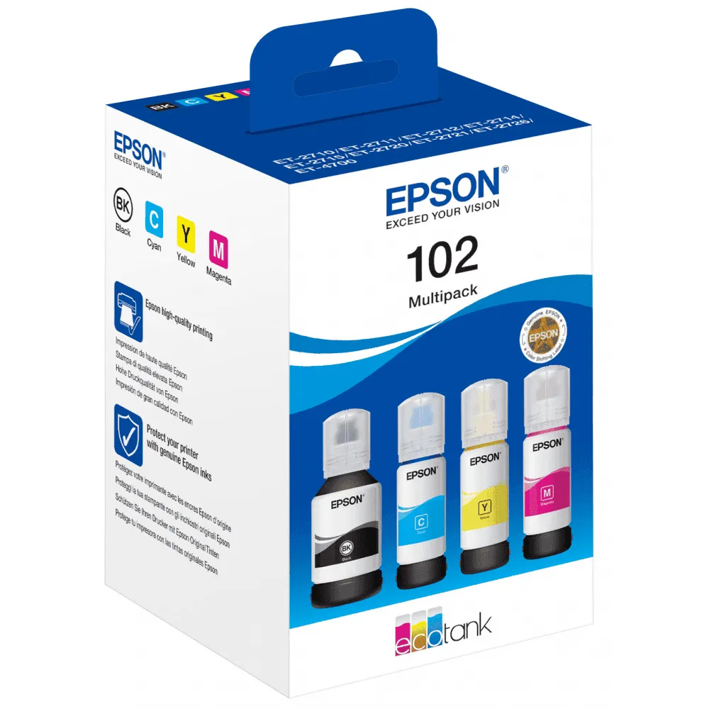 Druckertinte MultiPack Epson 102 schwarz cyan magenta gelb 337 ml (C13T03R640)