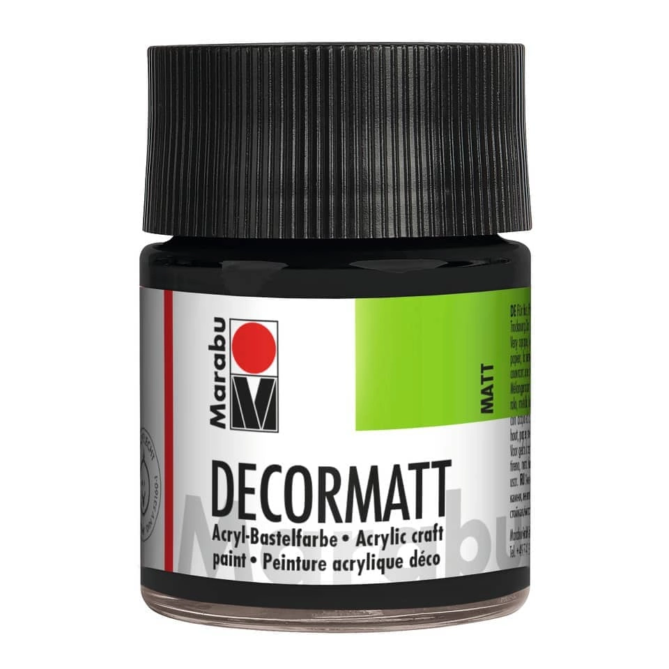 Marabu Decormatt Acryl - Schwarz 073, 50 ml
