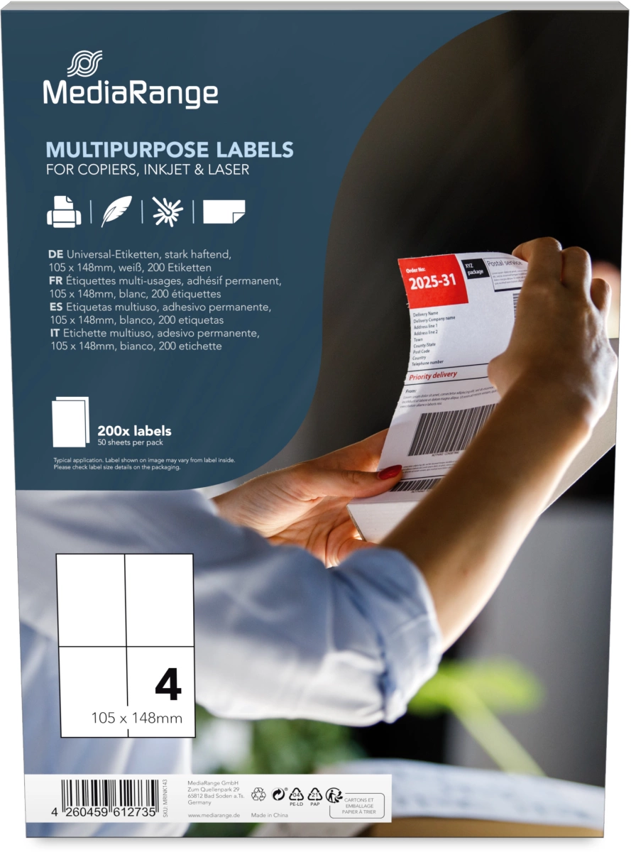 MediaRange Universal-Etiketten, 105x148 mm, 150 Stück