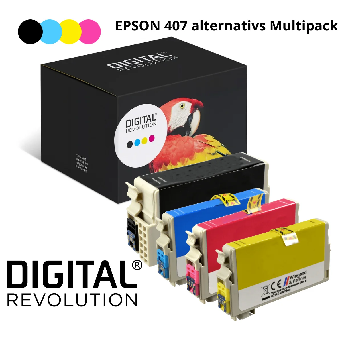 Epson 407 - alternative Patrone MultiPack 'schwarz cyan magenta gelb' 8.300 Seiten - Digital Revolution