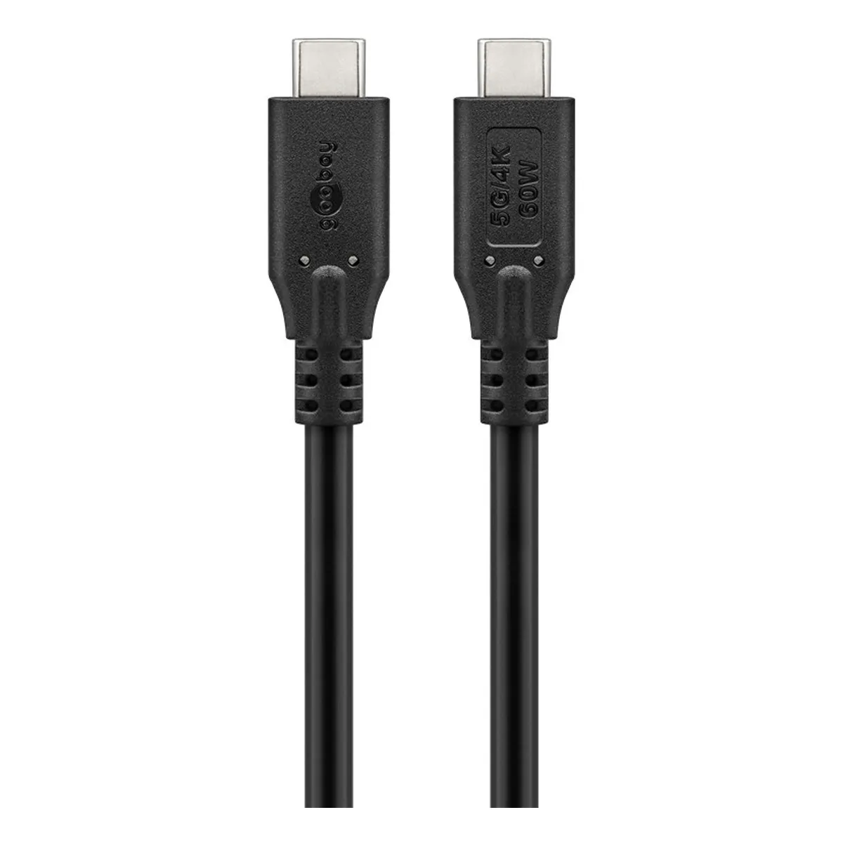 Goobay USB-C™-Kabel, USB 3.2, 4K/60 Hz, 60 W, 5 Gbit/s, Power Delivery, 1 m schwarz