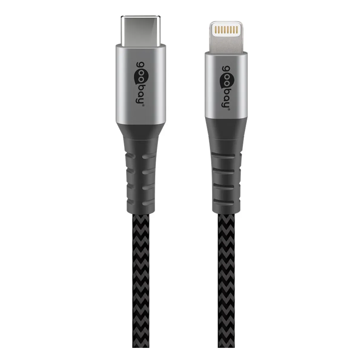 Goobay Lightning USB-C™ Lade- und Synchronisations Vollmetall-Kabel 2m