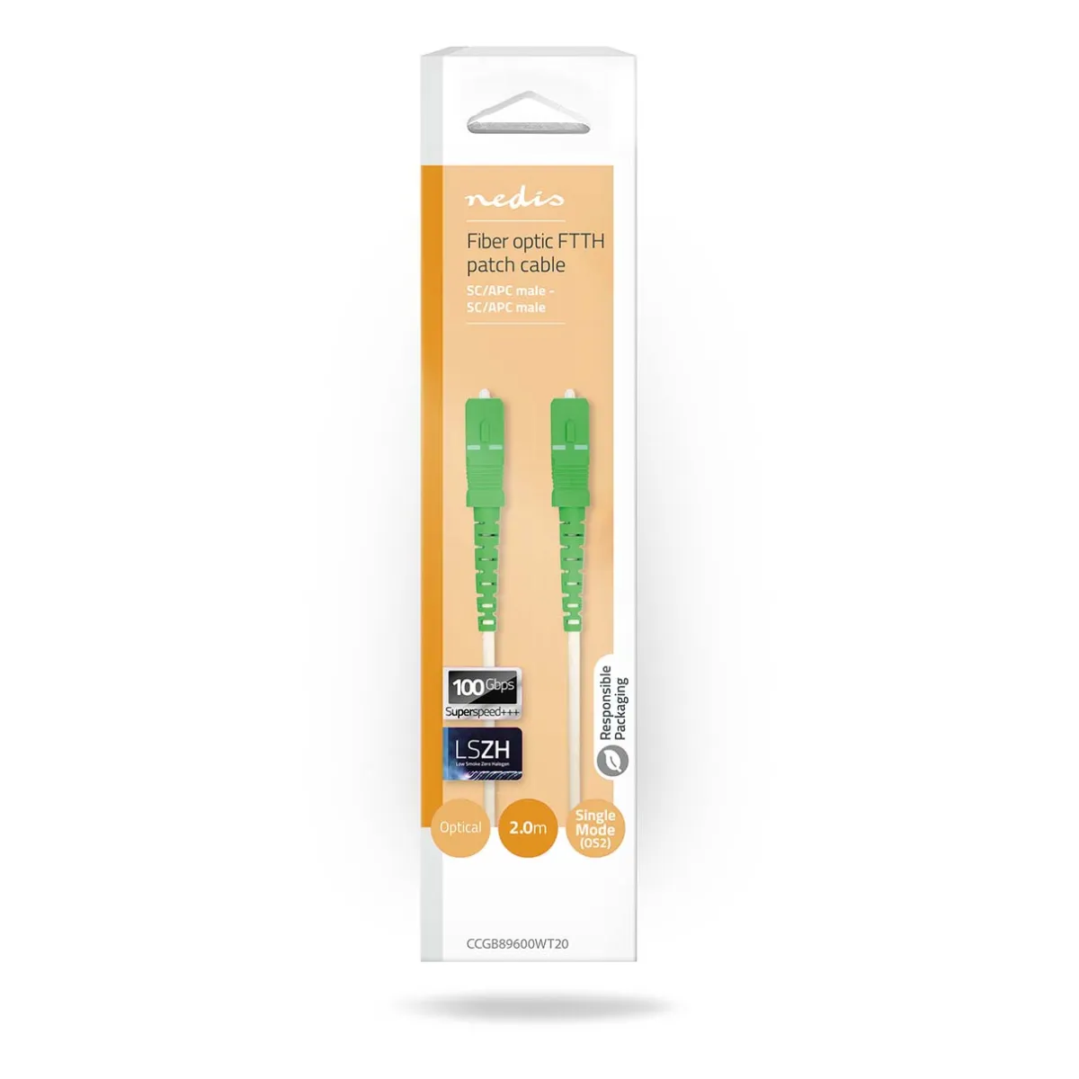 Nedis Glasfaser Netzwerkkabel weiß 2m