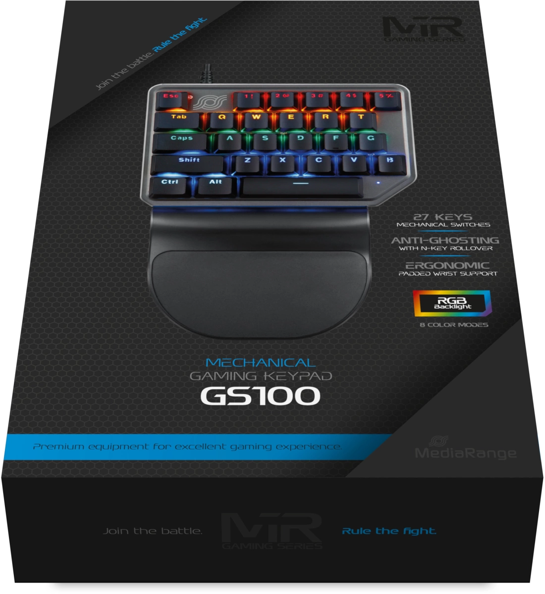 Gaming Tastatur, 27 Tasten, 8 Farbmodi