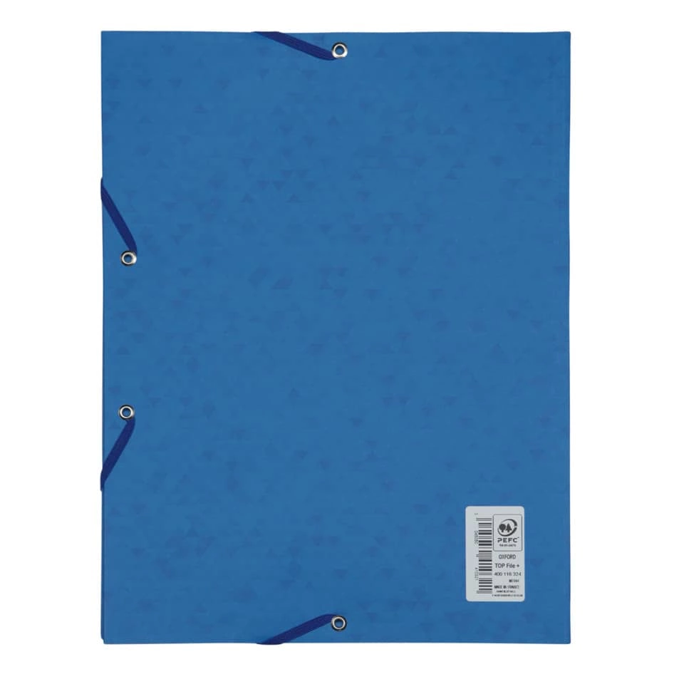 OXFORD Eckspannmappe TOP FILE+ - A4, 390 g/qm, Karton, Gummizug, blau
