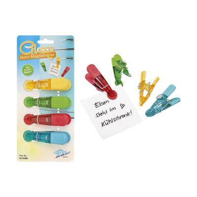 Notizhalter Magnet GLOSSY - 4 Stück, sortiert