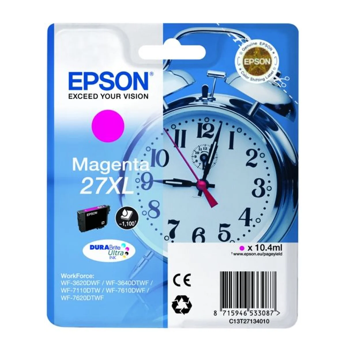 Druckerpatrone Epson 27XL magenta 10,4 ml | 1.100 Seiten (C13T27134010)