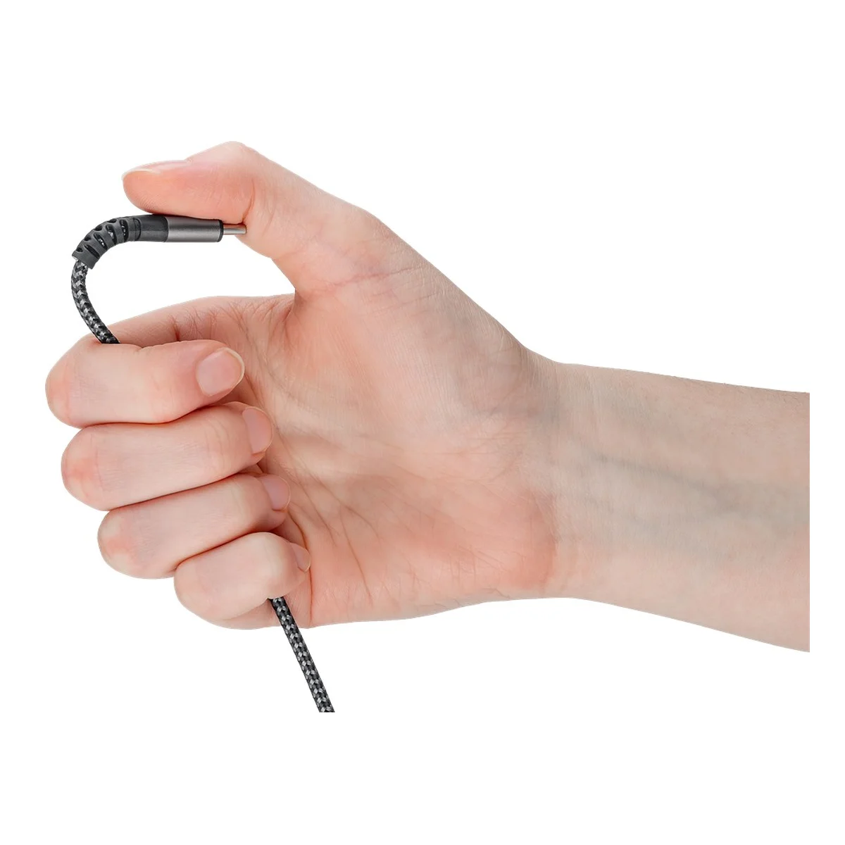 2in1 USB-Textilkabel, spacegrau/silber, 1 m