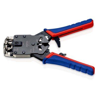 Knipex Crimp-Hebelzange für Westernstecker Westernstecker RJ10 (4-pin) 7.65 mm, RJ11/12 (6-pin) 9.65 mm, RJ45 (8-pin) 11.68 mm