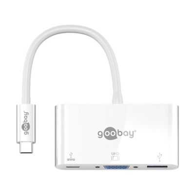 Goobay USB-C™ Multiport-Adapter VGA, PD, weiß