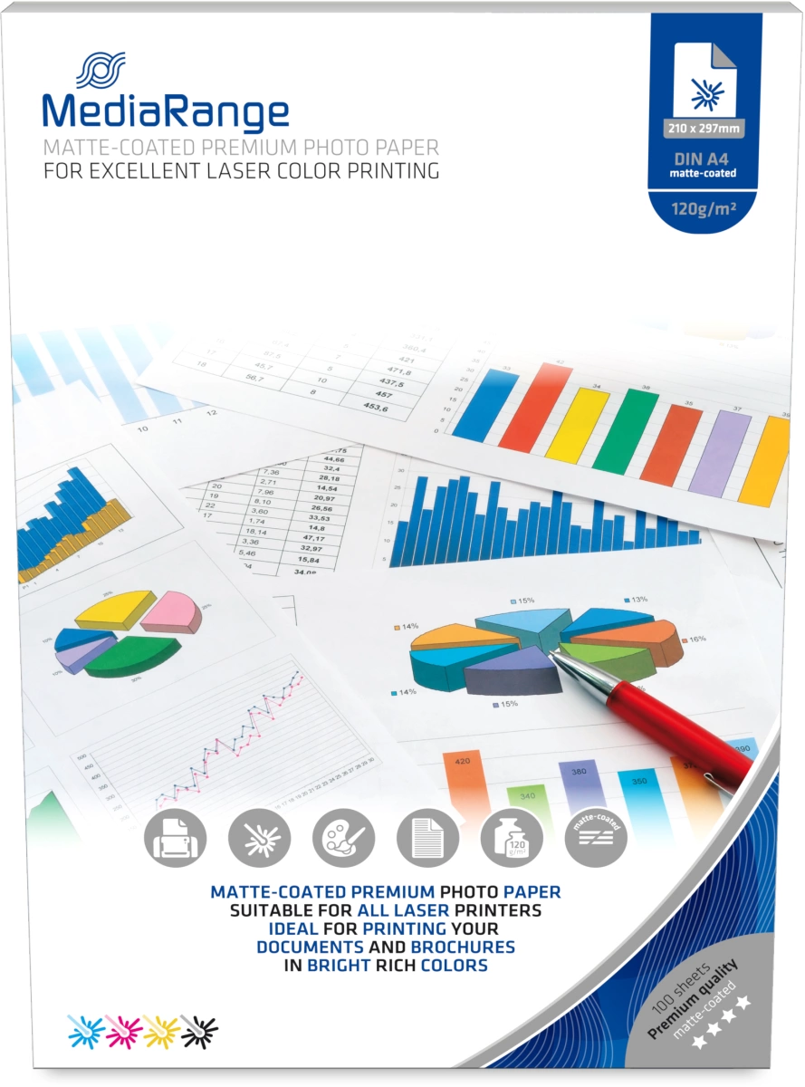MediaRange Fotopapier, A4, 120g, 100 Blatt