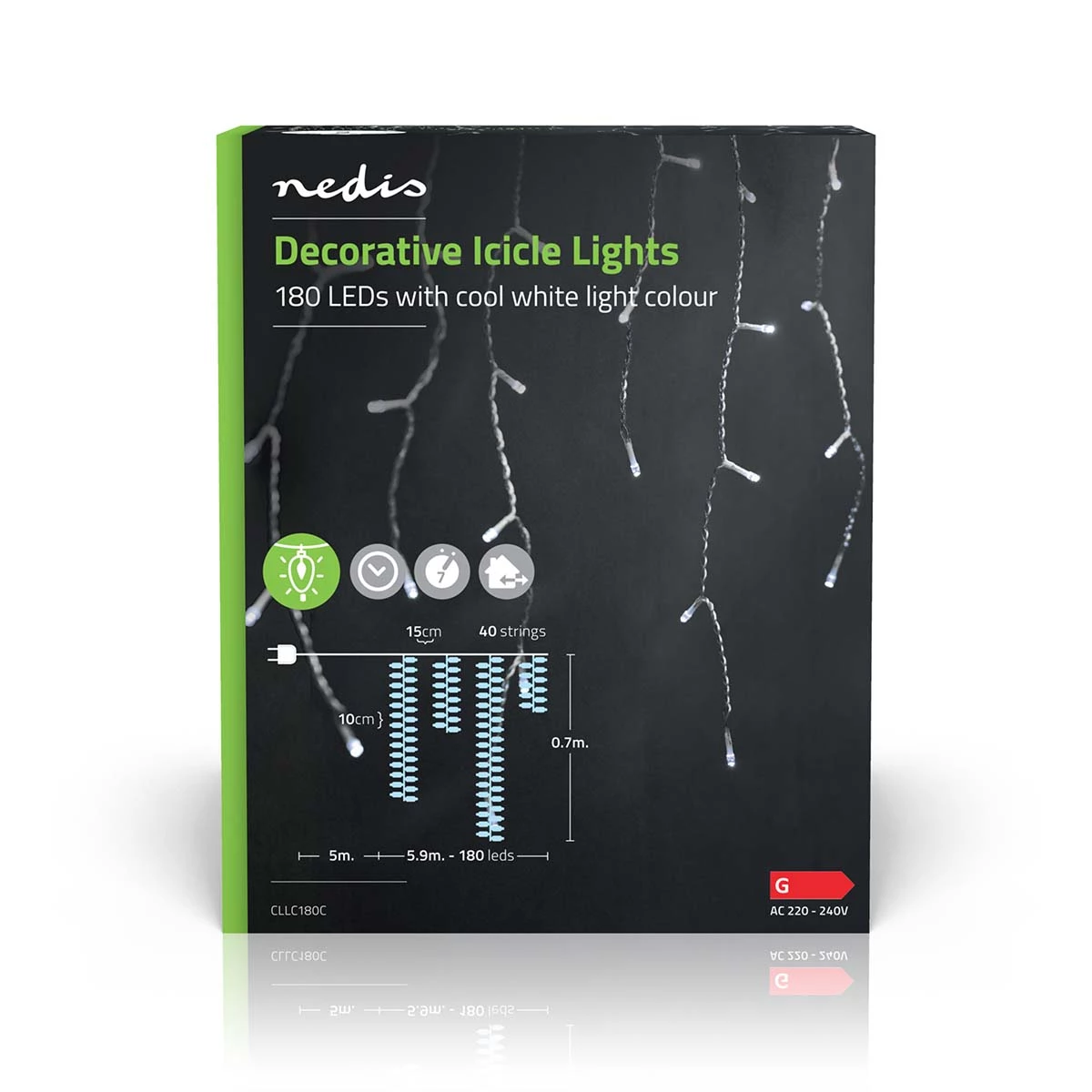 Nedis LED Eiszapfenlichterkette, 5,9m Nedis LED Eiszapfenlichterkette, 5,9m