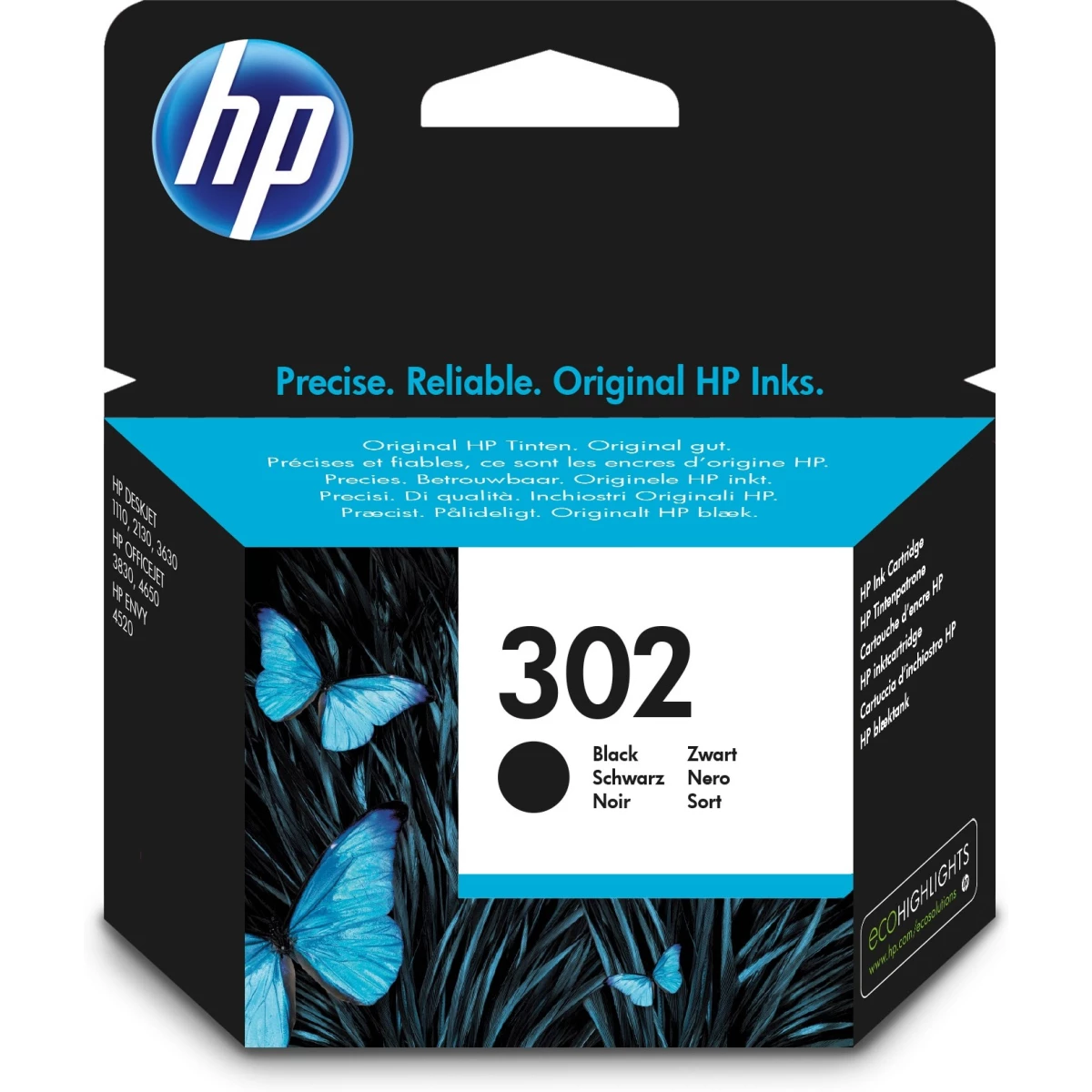 Druckerpatrone HP 302 schwarz 3,5 ml | 170 Seiten (F6U66AE)