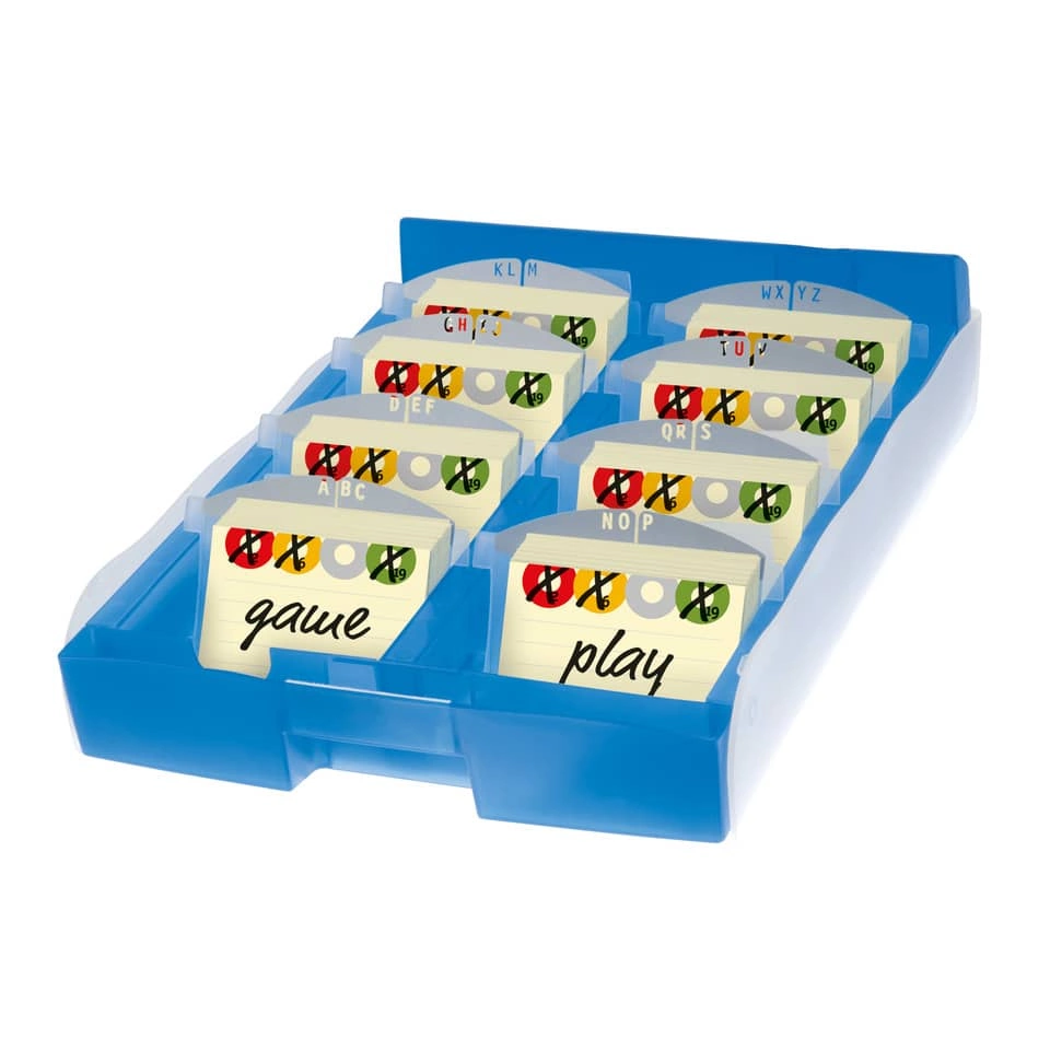 HAN Archivbox CROCO DUO - A8 quer, für ca. 2500 Karten, grau-transluzent