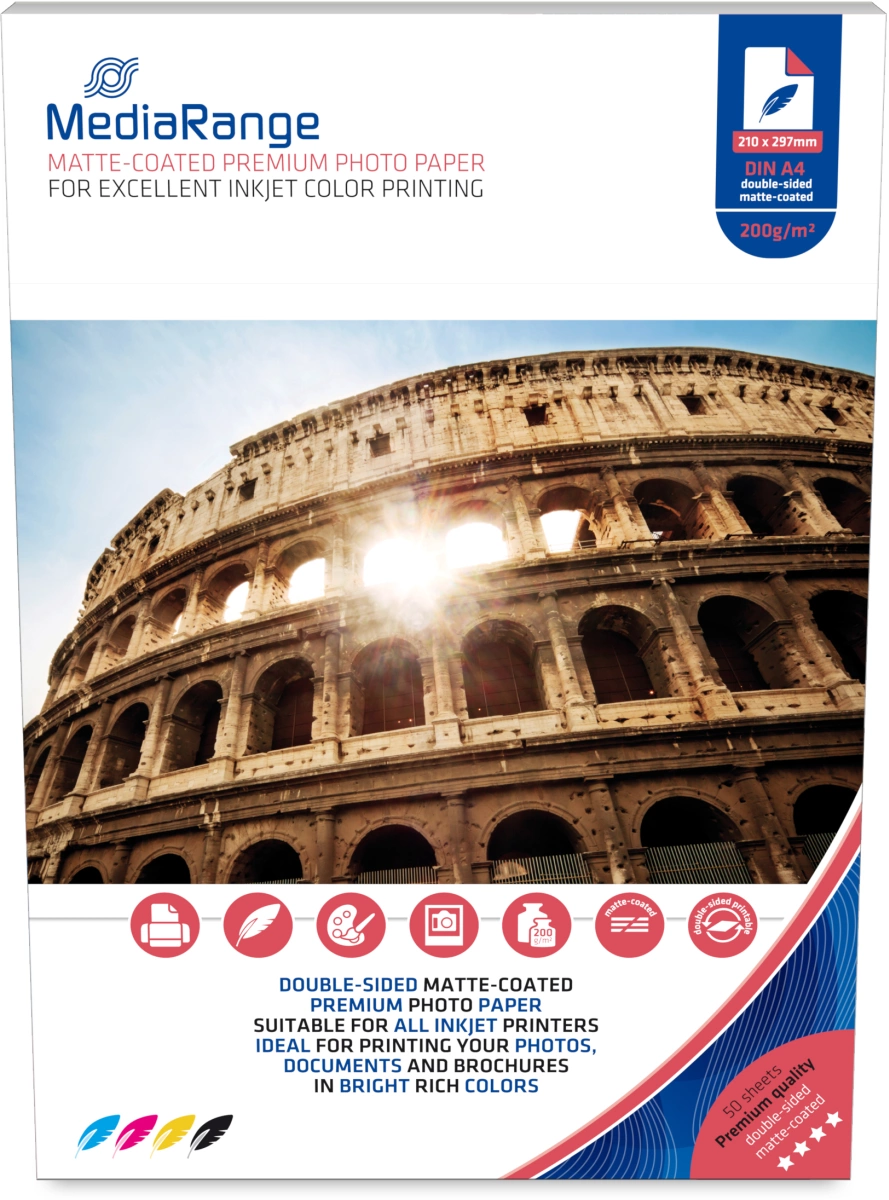 MediaRange Fotopapier, A4, 200g, 50 Blatt