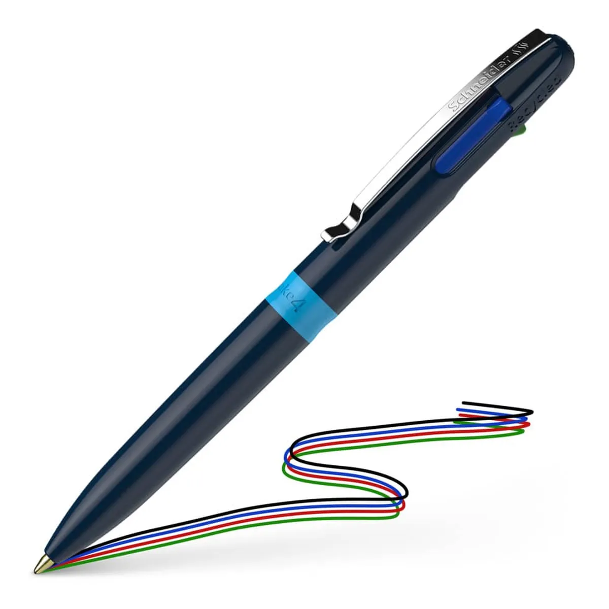 Schneider Vierfarbkugelschreiber Take 4 - dokumentenecht, M, blau