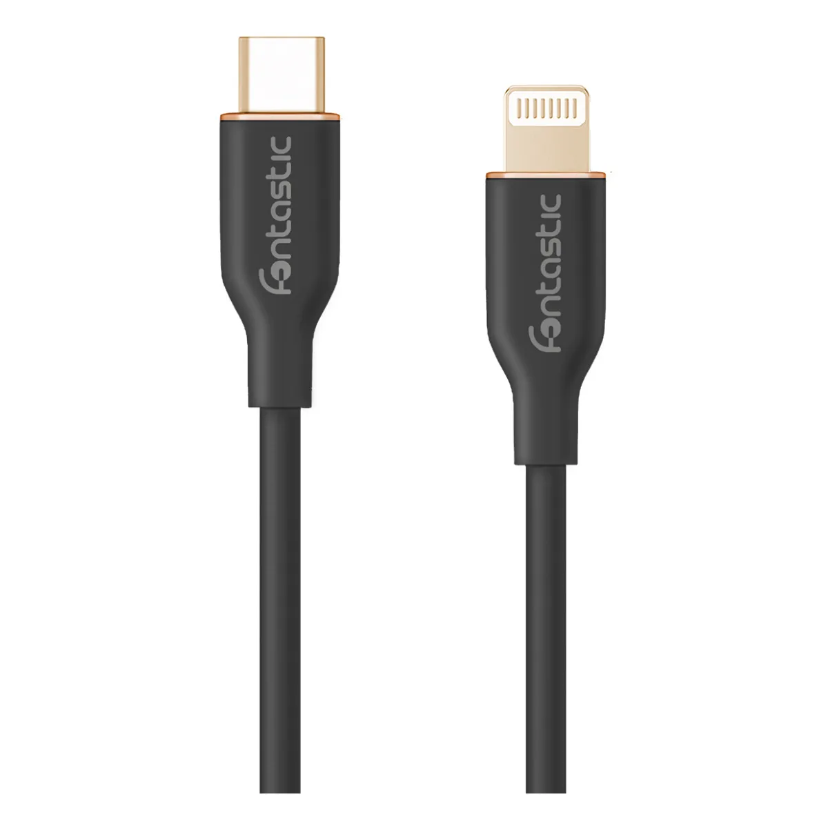 Fontastic Silikon Datenkabel USB Typ-C > 8-PIN schwarz