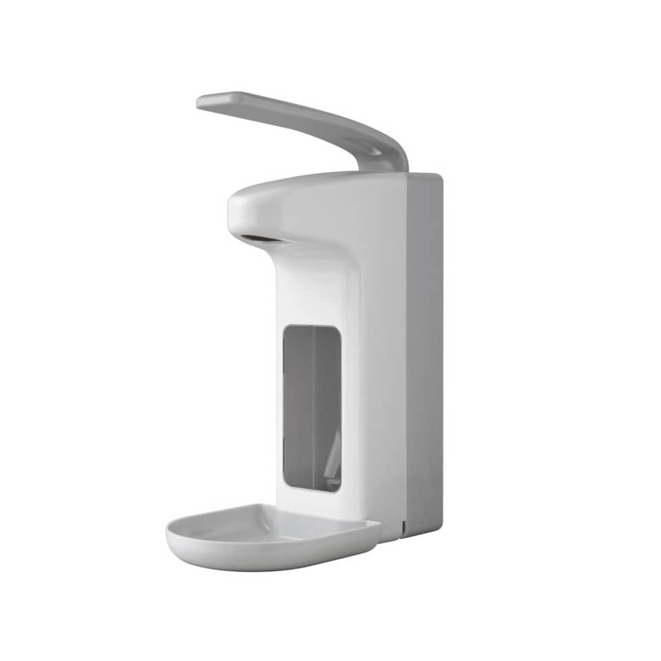 TEMDEX Desinfektionsmittel- & Seifen-Spender mit Armhebel - 1.000 ml, grau, Kunststoff