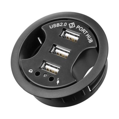 3-fach USB 2.0 Hi-Speed Einbau-HUB/Verteiler + Audio