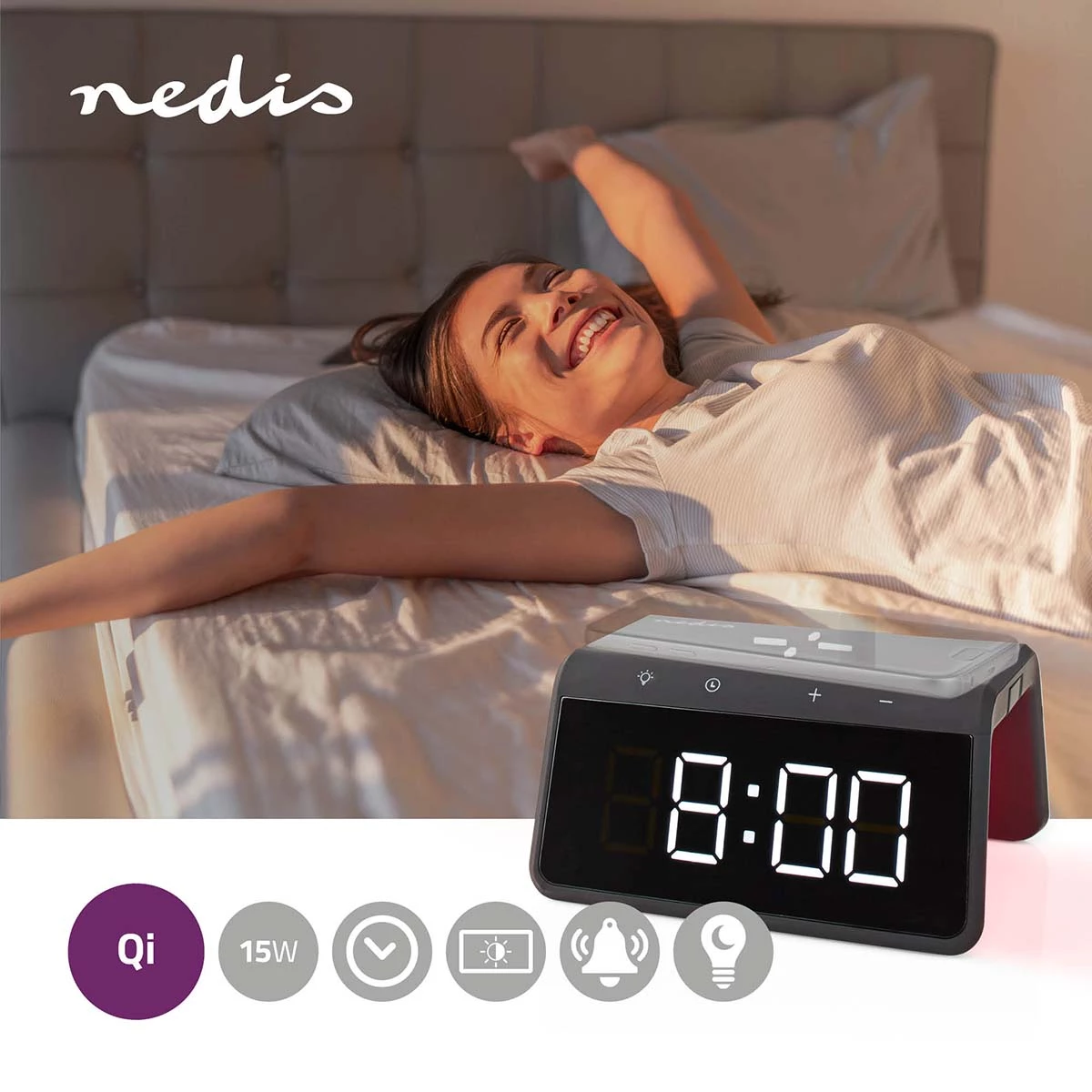 Nedis Wecker Kabelloses Ladegreät