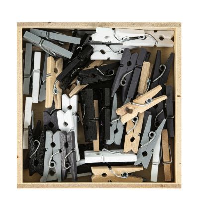 Mini-Wäscheklammern Holz, 50er Box