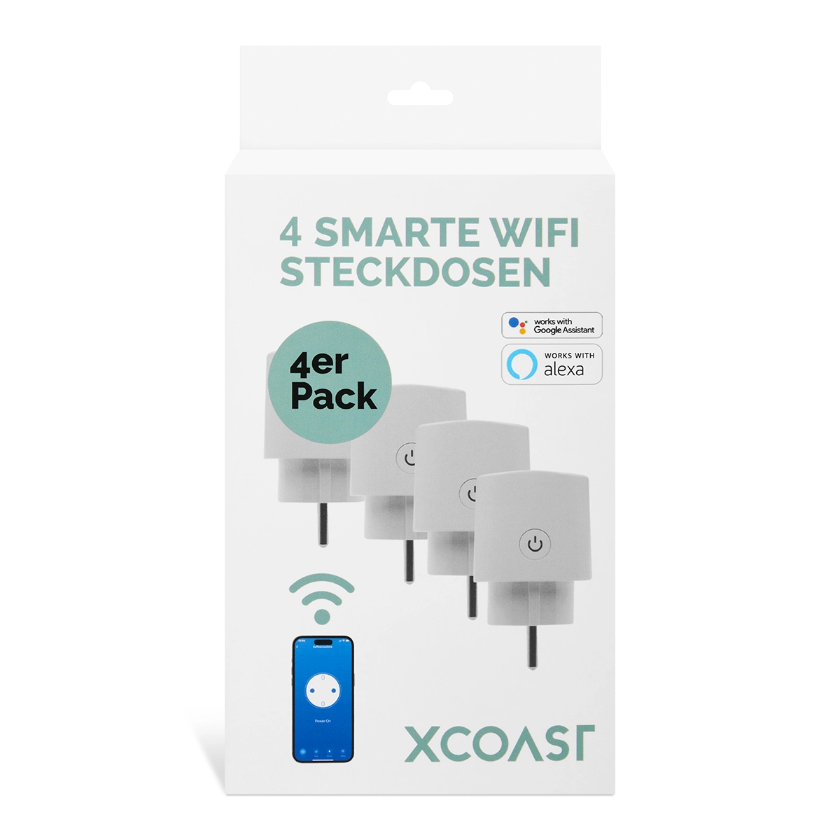 XCOAST Smart Home Steckdose WLAN 4er Set