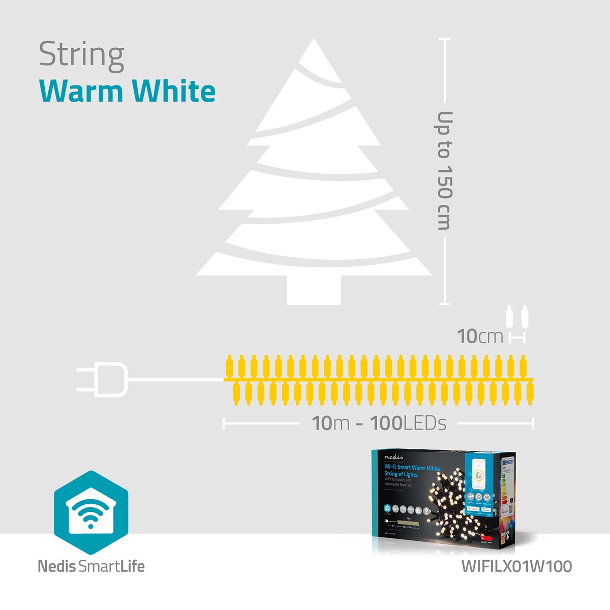 Nedis Smarte LED Lichterkette, 10m