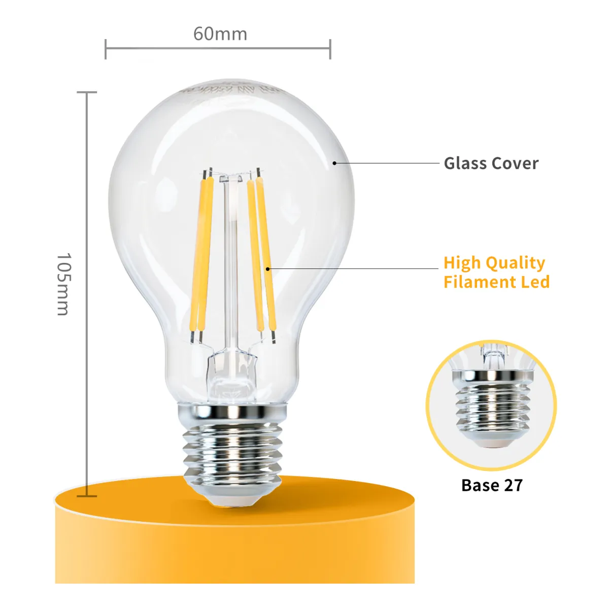 Aigostar LED FILAMENT 'Classic', 4W, E27