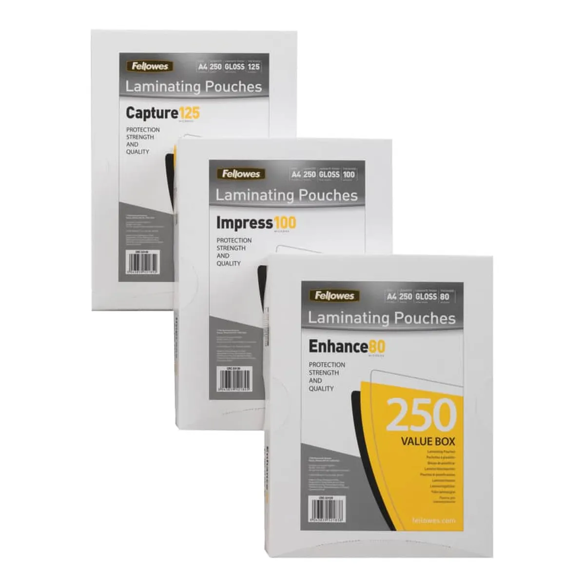 Fellowes Laminierfolie Value Pack Capture - A4, glänzend, 80 mym, 250 Stück
