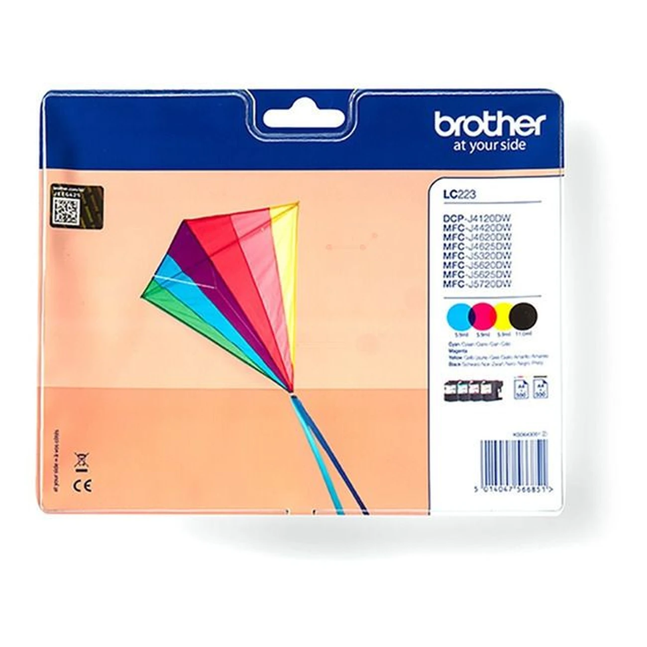 Druckerpatronen MultiPack Brother LC-223VALBPDR schwarz cyan magenta gelb 29,5 ml | 550 Seiten