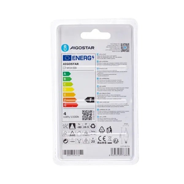 Aigostar LED 'Kerze', 4W, 260°, E14